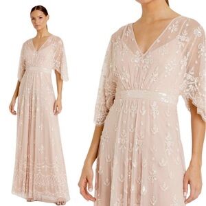Mac Duggal 9144 Blush Pink Pastel Vintage Style Embellished Gown Dress